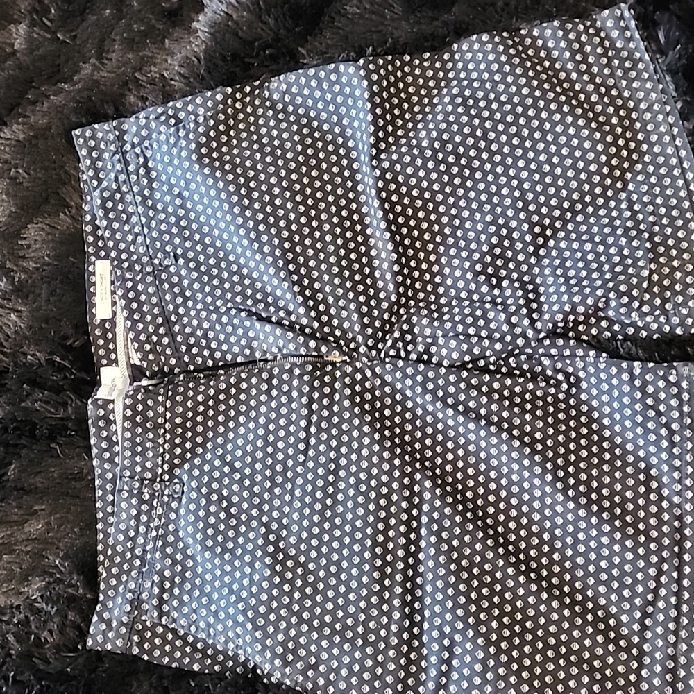 Patterned Blue and White Shorts